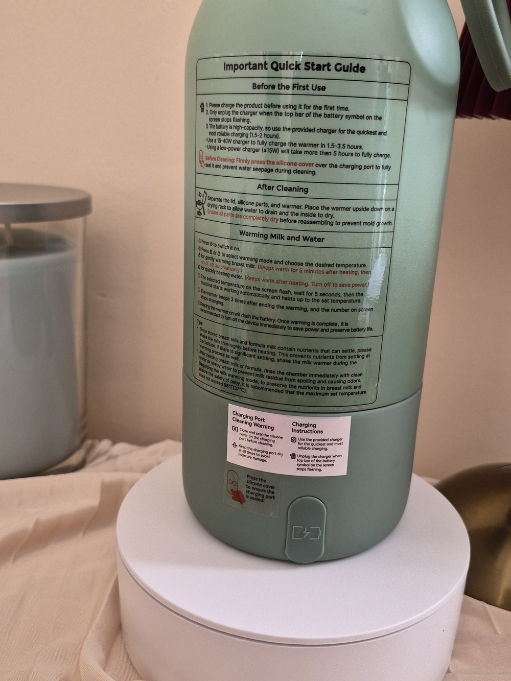 Sage Green Portable Humidifier Bottle - Picture 3 of 14
